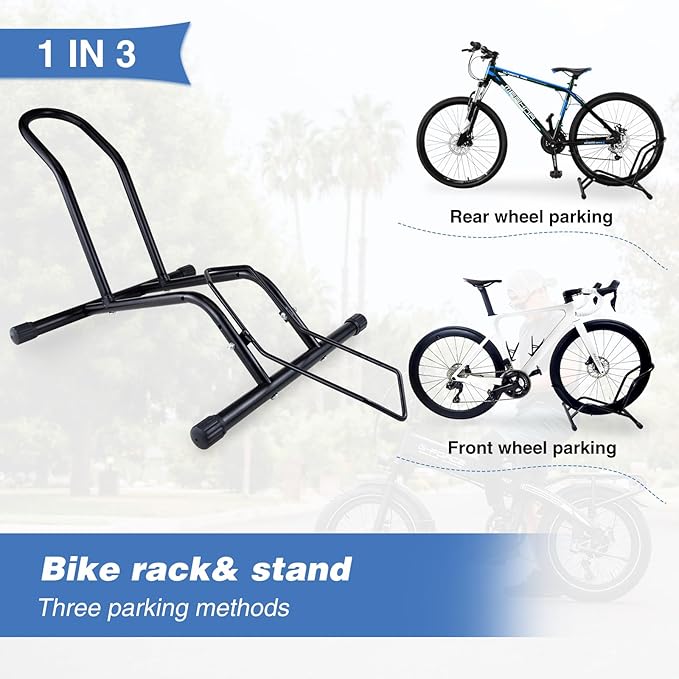 2 Packs Bike Floor Stand for Mountain MTB & Road Bicycles 23c-4.0 inch Wide Tire 20-29 inch Tire Indoor Outdoor Bike Rack Bicycle Floor Stand Black