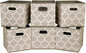 Decorative Storage Cubes 10.5 x10.5 x 11 Inch Brown Cuibcle Baskets LatticePattern Cloth Storage Cubes Bins Foldable Fabric Storage Boxes Inserts Cube Drawers for Organizer Closet,QY-SC08-6