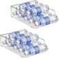 Water Bottle Organizer for Refrigerator, Pantry Organization and Storage Bins, Drink Dispenser for Fridge, Pop Soda Can Holder, Clear Plastic Beverage Rack, Kitchen Cabinets Food Container, Pack of 2