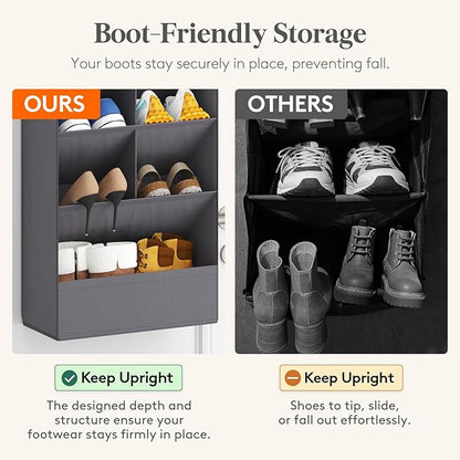 Lifewit 6 Tier Over the Door Shoe Organizer with 11 Large Deep Pockets, Fabric Hanging Shoes Shelf for Closet, Dorm Storage, Fit Up to 12 Pair Shoe Rack Holder for Sneakers, Boots, Gray