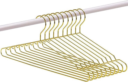 Tosnail 30 Pack 16.5" Stainless Steel Strong Wire Metal Hangers, Heavy Duty Clothes Hangers, Space Saving Closet Organizer - Gold