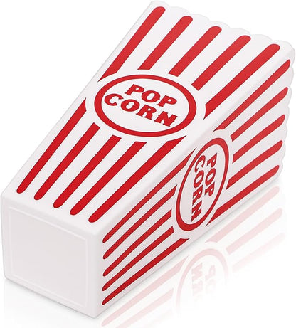 Tebery 20 Pack Plastic Popcorn Boxes Open-Top, Reusable Popcorn Bucket Container for Movie Night, Classic Red White Striped Party Snack Bowls for Party Favors, Birthday, Carnival, 7.5" x 4"