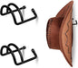 SEKSON Cowboy Hat Rack for Wall, 2 Pack Metal Iron Hat Holder, Wide Brim Hat Hooks, Wall Mount Hat Hanger for Baseball Caps, Fedoras, Straw Hats, Black