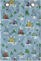 Ambesonne House Hanging Pocket Organizer, Rectangular Trilateral Homes Windows Door Knobs Snow on Pointy Trees Christmas Time, Printed Polyester Storage Bag with Pockets, 14" x 20", Multicolor