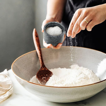 Flexzion Marble Salt Cellar with Lid, Multi-Purpose Marble Container for Salt, Pepper, Paprika and Powdered Herbs, Salt Containers for Countertop, Box for Jewelry, Watches & Accessories (Black)