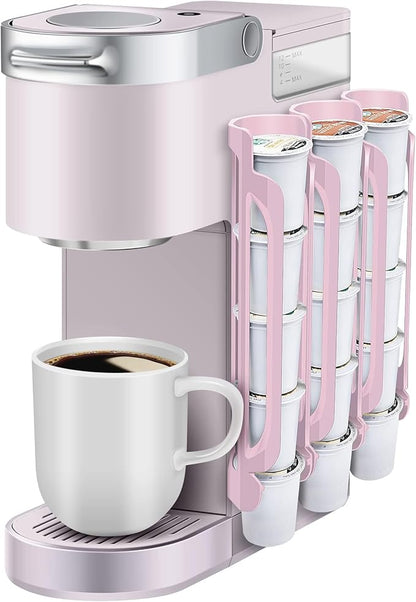 K Cup Holder for Keurig: Coffee Pod Holders for Counter Small Space - Kcup holders for Wall Mount (3, Pink)