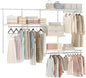 Giantex Closet Organizer System, 4-8 FT Wall-Mounted Closet Shelves and Rod, Adjustable Closet Organization w/ Hanging Rod, DIY Expandable Modular Metal Wire Shelving for Laundry Bedroom (White)