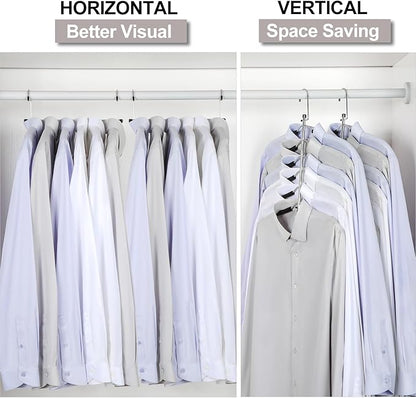 TOPIA HANGER Clothes Hanger Space Saving, 6 Tier Shirt Coat Hangers Space Saving No Bump Shoulder Hangers with No Slip Foam Padded Hangers Organizers and Storage for Men and Women 4 Pack-CT65B