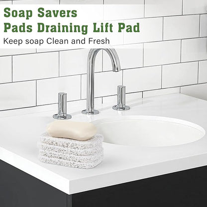 4 Pack Soap Holder Pad，Soap Holder for Kitchen & Bathroom，White Non-Slip Soap Lifting Pads for Soap Dish