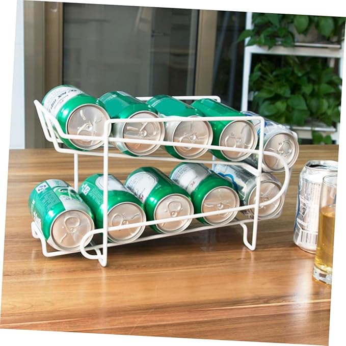 1PC Iron Soda Can Holder Portable Beer Rack Organizer for Home Kitchen Stackable Beverage Dispenser for Bar Office and Living Room Storage