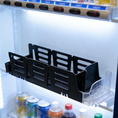 Drink Organizer for Fridge: Single Row Fridge Soda Can Organizer - Self Pushing Soda Dispenser - Holds Up to 4 Cans Beverage