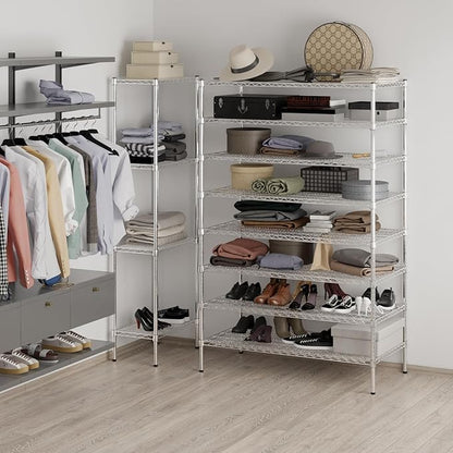 24" Deep x 48" Wide x 74" Height Wire Shelving Kit | 8-Tier | NSF Commercial Storage Rack Unit