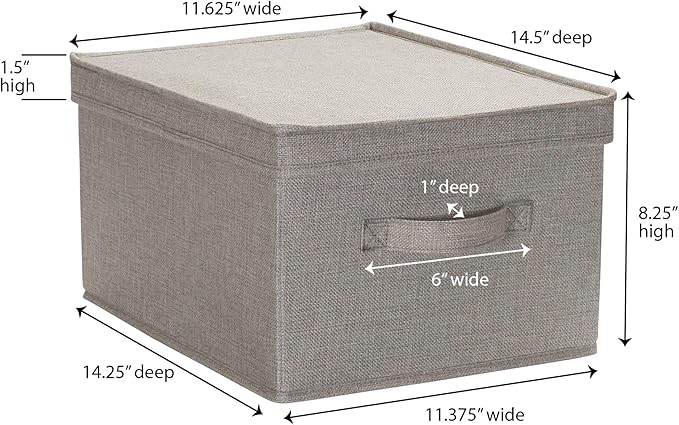 Household Essentials Large Fabric Storage Bins 2 Pack, Gray