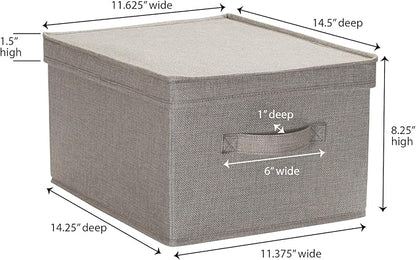 Household Essentials Large Fabric Storage Bins 2 Pack, Gray