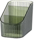 DASITON Large Capacity Makeup Brush Holder,3 Slot Makeup Brush Cup,Vintage striped Make Up Brush Holder,for Vanity Decor,Bathroom Countertops,Desk Storage Container,Cosmetic Display cases(Green-S)