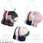 6 Packs Hat Hangers for Closet, Premium Hat Organizer for Baseball Caps, Cap Rack for Organizers and Storage, Space Saving Hangers Holder 50 Hats and Usable for Belt, Scarf, Tie, Bra, Purse