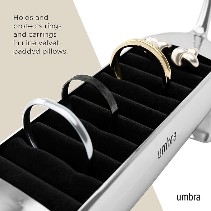 Umbra Dachsie Ring Holder - Gift for Weiner Dog Dachshund Doxie Lover - Jewelry Storage, Chrome