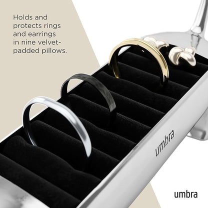 Umbra Dachsie Ring Holder - Gift for Weiner Dog Dachshund Doxie Lover - Jewelry Storage, Chrome