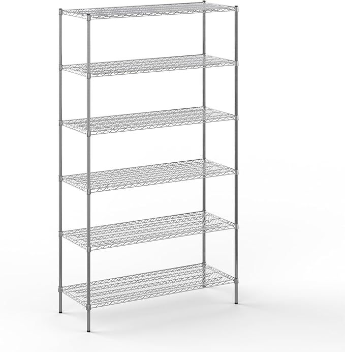 21" Deep x 54" Wide x 96" Height Wire Shelving Kit | 6-Tier | NSF Commercial Storage Rack Unit