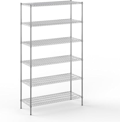 21" Deep x 54" Wide x 96" Height Wire Shelving Kit | 6-Tier | NSF Commercial Storage Rack Unit