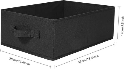 Clothings Collapsible Storage Bins, Foldable Organizers and Storage Baskets Cube Storage Bin for Bedroom Living Room (4 Pack, Black, 15.4x11.4x5.5inch)