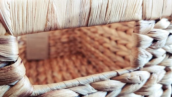 M4DECOR Set of 6 Water Hyacinth Storage Baskets – Wicker Storage Baskets for Shelves, Pantry Baskets for Organizing, Handwoven Wicker Baskets for Storage (6 Packs)