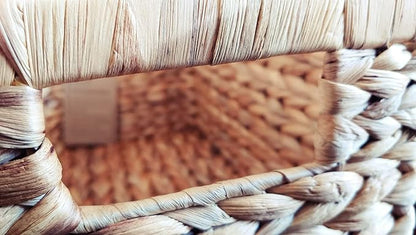 M4DECOR Set of 6 Water Hyacinth Storage Baskets – Wicker Storage Baskets for Shelves, Pantry Baskets for Organizing, Handwoven Wicker Baskets for Storage (6 Packs)