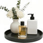 1 Pack 8" Bathroom and Vanity Tray, ABS Bathroom Counter Organizer, Coffee Table Decor for Perfume, Candles, Keys &More. Kitchen Countertop Organizer, Decorative Tray Soap Holder, Black