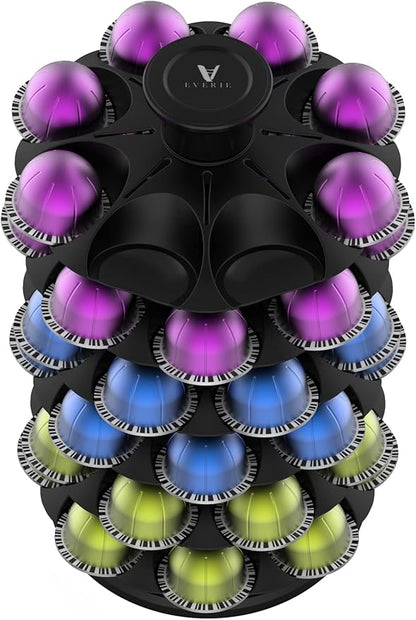 EVERIE Coffee Pod Organizer Holder Carousel Compatible with Nespresso Vertuoline Capsules, Holds 48 Pods, NRS02