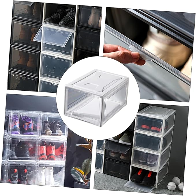 1pc Shoe Storage Box Clamshell Design for Easy Access Stackable Sneaker Organizer Small for Closet Display Environmental Protection Material