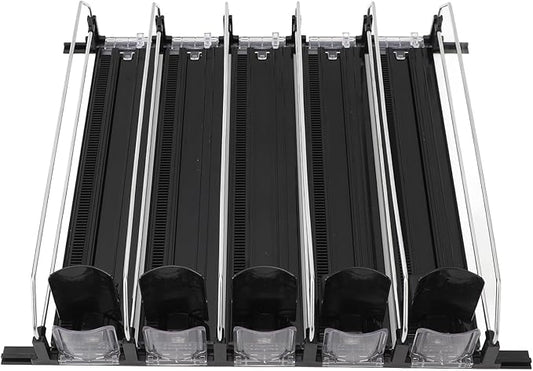 5pcs Soda Can Organizer for Fridge, Automatic Can Holder Dispenser, ABS Fridge Can Holder, Self Pushing Drink Organizer, Beverage Containers for Refrigerator Kitchen(Black)