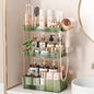 Bathroom Counter Organizer for Vanity, Makeup Organizer Countertop with Holder, Large Capacity Storage Rack, Perfect Large Skincare, Hair Care, Perfume, Easy to Install (Green, 3Tiers)