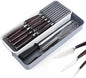 Expandable Drawer Organizers with Knife Block Knife Drawer Organizer stackable Cutlery Tray Knife Holder adjustable tray with Knife Block 9 Knives slot DIY drawer organizer(1 pack)