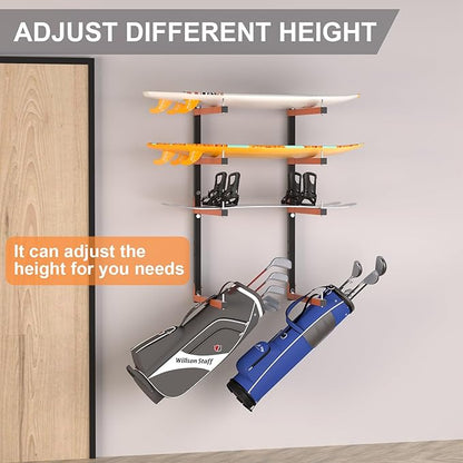 Lumber Storage Rack,Upgrade Folding Lumber Rack Wall Mount,Heavy Duty Metal 4 Level 32 Inch Wood Storage Rack for Garage Storage Organization