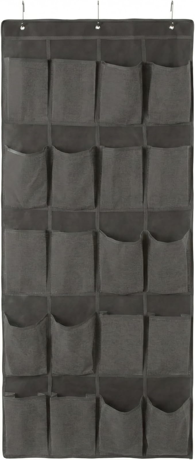 Simplify 20 Pocket Over The Door Hanging Shoe Organizer in Grey