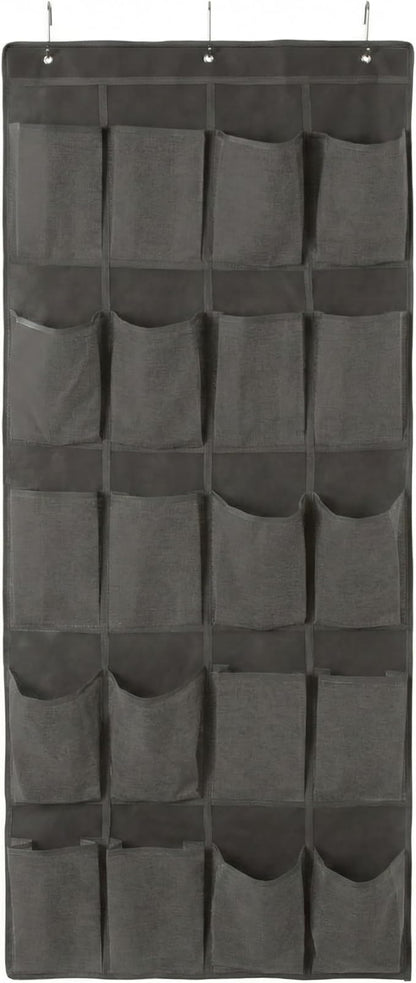 Simplify 20 Pocket Over The Door Hanging Shoe Organizer in Grey