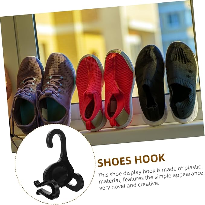 PRETYZOOM 50pcs Shoes Organizer Double Slots Hangers for Sports Shoes Space Saving Hanging Hooks for Home