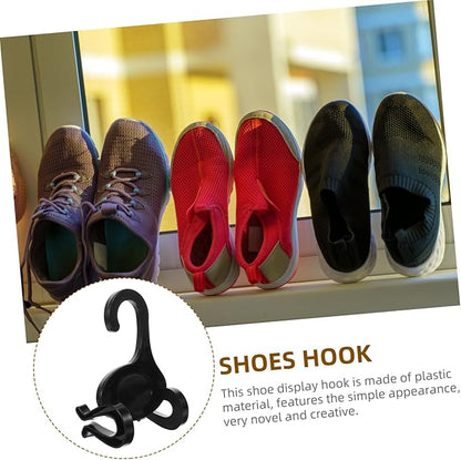 PRETYZOOM 50pcs Shoes Organizer Double Slots Hangers for Sports Shoes Space Saving Hanging Hooks for Home