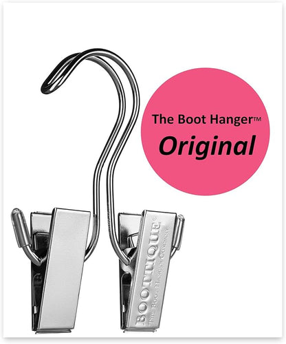 Boottique Boot Organizer: The Boot Rack Fits in Most Closets- Hangs, Holds, Shapes, & Protects Every Size and Style of Boots (6 Boot Hangers) (3 Silver Hangers Add-on)