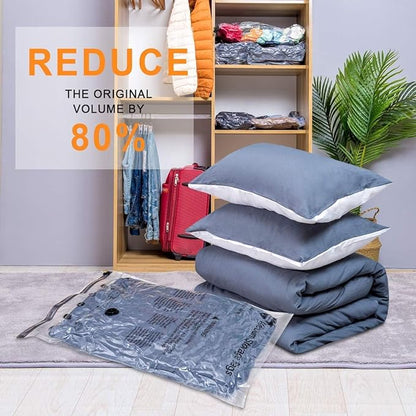 GONGSHI Vacuum Seal Bags for Clothing Travel & Home Storage, Travel Vacuum Bags with Electric Pump,Space Saver for Blankets, Comforters, Pillows, Clothes,15 Combo