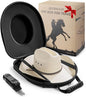 Hat Box for Travel Waterproof Hat Travel Case Crush Proof Hat Can Storage for Fedora, Panama, Tweed Hats, Hat Holder, Hat Carrier for Travel Black Men's Western Gifts