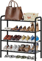 viewcare Shoe Rack for Closet, 4-Tier Small Shoe Rack for Entryway & Garage, Black Shoe Organizer Holds 10-14 Pairs, Sturdy Metal Construction