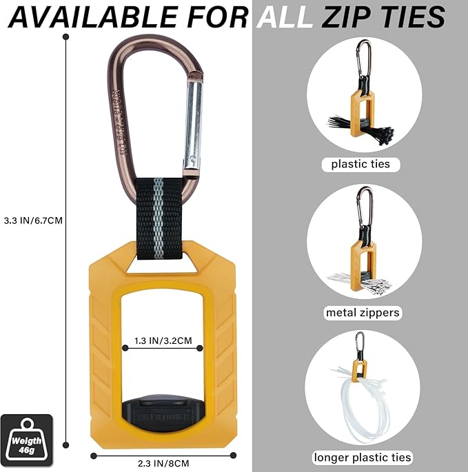 Melotough Zip Tie Organizer Band,Zip Tie Holder,Reusable,Cable Tie Bracket for Multi-Purpose Indoor and Outdoor Use,Yellow,1Pcs