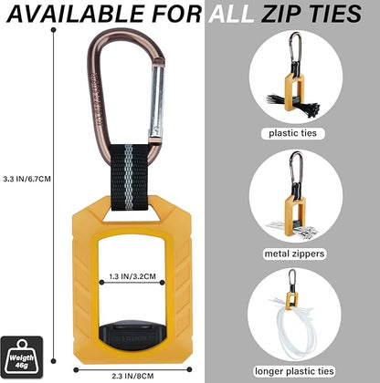 Melotough Zip Tie Organizer Band,Zip Tie Holder,Reusable,Cable Tie Bracket for Multi-Purpose Indoor and Outdoor Use,Yellow,1Pcs