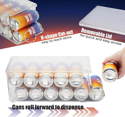 SCAVATA 2 Pack Skinny Can Organizer & 2 Pack Tall Cans of 16oz & 17oz Organizer