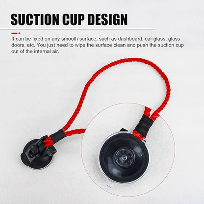 Cowboy Hat Holder for Truck & Car, Cowboy Hat Holder Rack with Suction Cup and Handmade Rope,for Car, SUV, Truck, Home, Universal Truck Accessories (Red)