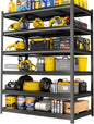 82''H Garage Shelving,3960LBS Heavy Duty Garage Shelving,40"W Industrial Shelving,Adjustable Storage Shelf Unit with Double Layer Posts for Garage,Basement,Warehouse,Commercial,Black 6 Tier