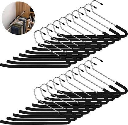 20 Pcs Blanket Hangers - Heavy Duty Metal Non-Slip Sponge Padded Hangers with Dipped Surface, Z-Shaped Space-Saving Closet Organizer for Sleeping Bag, Comforters, Blankets and Towels
