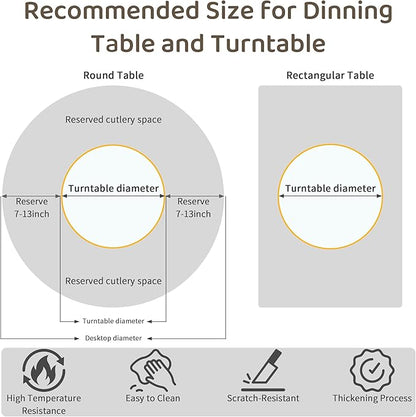 19.69" Lazy Susan for Table Top Sintered Stone Rotating Serving Tray for Dining Table, Kitchen Lazy Susan Organizer Spinning Rotating Food Server Party Centerpieces