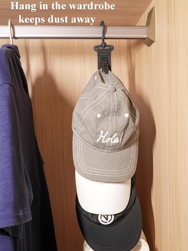 Hat Organizer for Baseball Caps, Hat Storagefor Closet Hook, Wall and Door Baseball Hat Organizer 1 Pack
